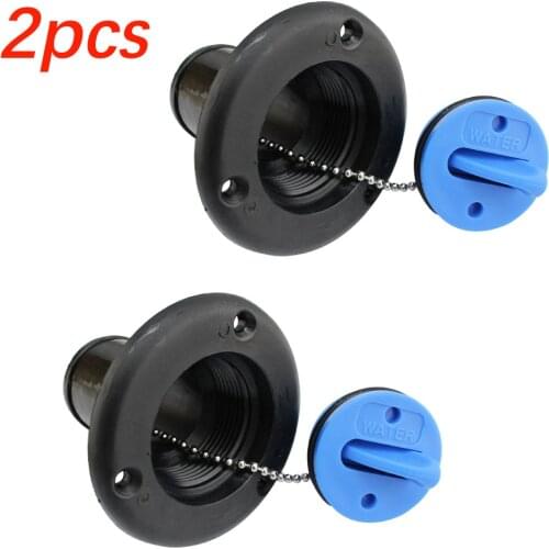 2PCS Black Nylon Plastic UV stabilized Marine hardware Deck Filler of WATER 1.5inch (38mm) Socket Boat for Motorhome Yacht