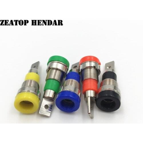 200Pcs Brass 4mm Banana Female Plug Jack Binding Post Panel Mount Socket Soldering Type Connector 5 Color