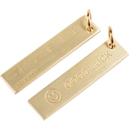 6 cm mini Brass Ruler Metal copper Bookmark Straight ruler for Traveler notebook Letter and Digital Number School office tool
