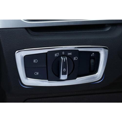 ABS Chrome Car Headlight Lamp Switch Button Trim Frame Decoration Cover For BMW X1 M5 2016 Car Styling Auto Accessories