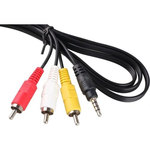Audio Video AV Cable 3.5mm Headphone Jack to 3 RCA TV Cable DV Digital Camera CD Player MP3 MP4 VCR AV Out Cable