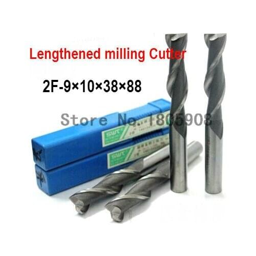 Free shipping 2pcs 9.0mm 2 Flute HSS & Extended Aluminium End Mill Cutter CNC Bit Milling Machinery tools Cutting tools