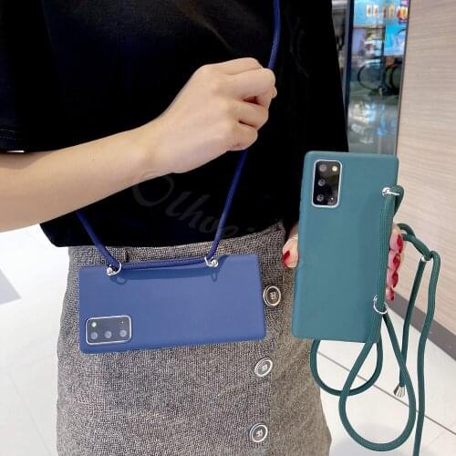 Crossbody Necklace Lanyard Case For OPPO Reno 4 3 6 5 Pro Plus 4 SE 5 Lite 4F 5F 2Z Z 2 Case Liquid Silicone TPU Neck Rope Cover