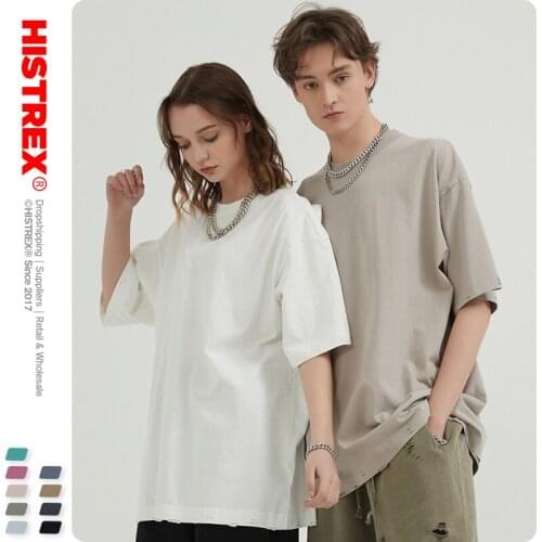 Ripped 100% Cotton 230g Dropped Shoulder Vintage Men T Shirt Top High Quality Mens Vintage Streetwear Tee Shor Tshirt Man XB7O6