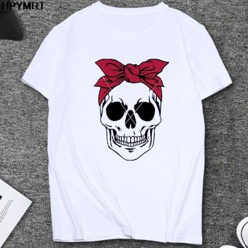Summer Camo Skull T-shirt Women Leopard Bandana printed Mom T shirt Funny Top Tee Fashion Female Tshirt Harajuku Aesthetic Shirt