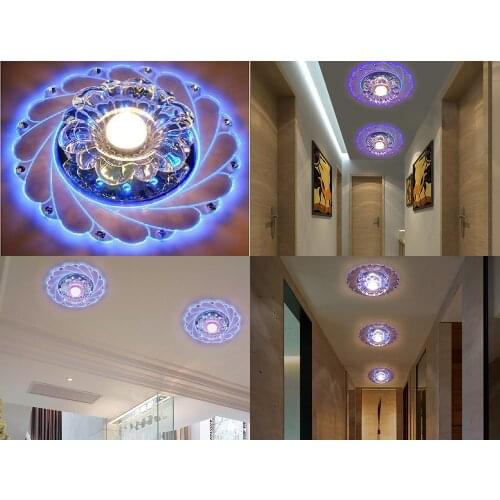 Crystal Ceiling Blue Light Lamp Chandelier