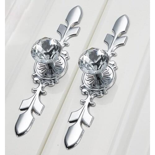 Crystal Door Handles Luxury Diamond Cabinet Handles Closet Dresser Drawer Knobs Wardrobe Pulls Pullers Furniture Hardware