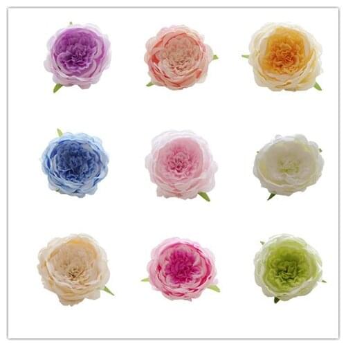12color 12cm Artificial Rose Flowers Heads Silk Decorative Flower Party Decoration Wedding Wall Bouquet Wreath Headware Acce