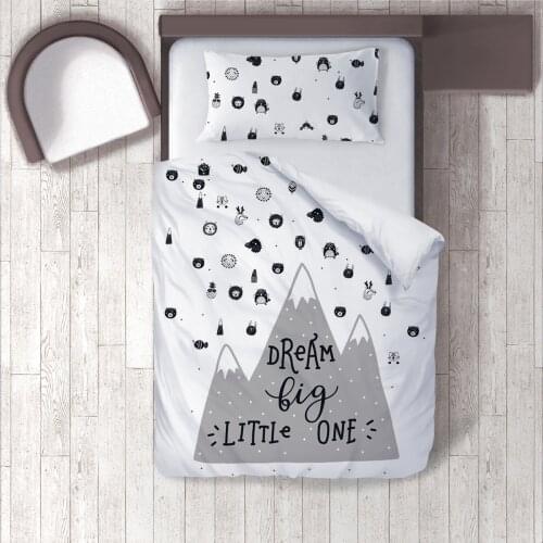 Duvet Cover Set Bedding Set Pillow Case for Baby and Kids Room 3D Printed White Gray Mountains Model 296