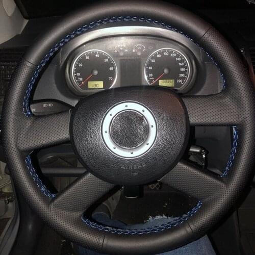 DIY Custom Original Car Steering Wheel Cover For Volkswagen VW Polo 2003-2006 Leather Braid For Steering Wheel