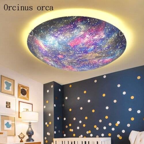 Creative cartoon planet LED ceiling lamp Boy Girl Bedroom children room lamp modern personality star ceiling lamp free shipping
