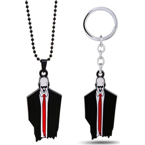 Game Hitman 2 Metal Keychain Pendant Key Chain Choker Necklaces Keyrings Car Bag Key Holder Keyring Charm Jewelry llaveros