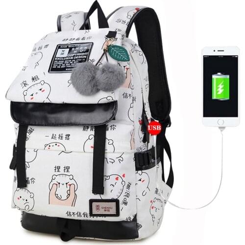 Fashion Teen Girls School Rucksack Water-resistant College Bookbag Lady Travel Backpack 14 Inch Laptop Bag College Bags Daypack