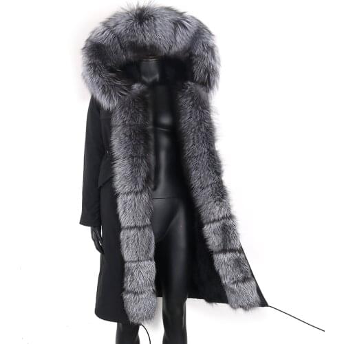 2020 New Mens Winter Coat Real Fur Jacket Classic Parka for Extreme Cold Weather Waterproof Removable Fox Fur Collar Plus Size