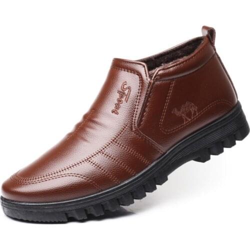 Luxury Brand Men Winter snow Boots Warm Thicken Mens Ankle Boots bot Fashion Male Business Office Formal Leather safety Shoes