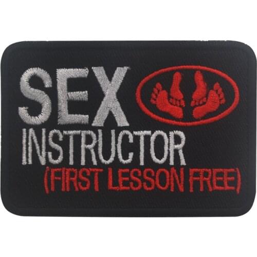 Sex Instructor First Lesson Free Military Army Tactical Embroidery Patches For Clothes Clothing Emblem Appliques Badges