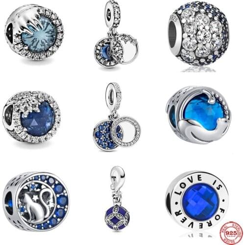 NEW arrival blue moon star cat snowflake diy Beads Fit original Pandora charms silver 925 Women DIY Making Jewelry Accessories