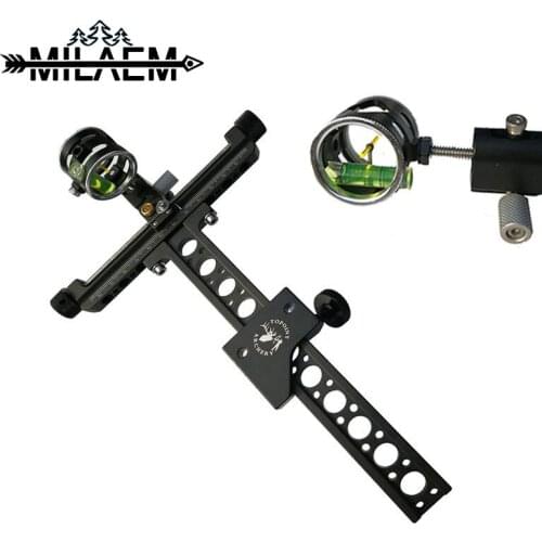 1 Set Archery Bow Sight 1 Pin 0.059"4x Lens Micro Adjust Long Pole Compound Bow Shooting Accessories