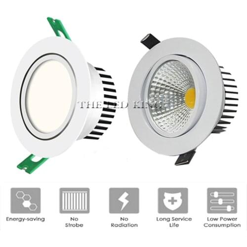 Angle Adjustable 7W/9W/12W/15W/18W LED COB Downlight Dimmable 3000K/6000K Epistar Ceiling Lamp Recessed Spot Light Home Decor