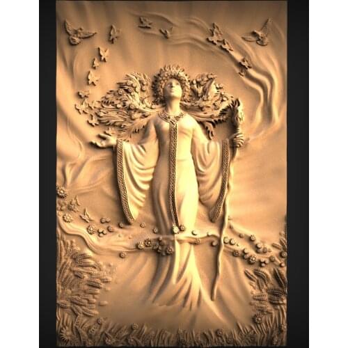 Decor Relief 3d STL Model Goddess for CNC Router Engraver Carving Machine Relief Artcam Aspire（973）CNC files