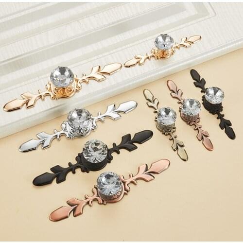 Luxury Diamond Crystal Handles Shoebox Cabinet Closet Door Drawer Knobs Wardrobe Pulls Pullers With Screws Hardware