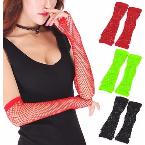 Sexy Women Lady Dance Costume Party Lace Fingerless Fishnet Gloves Mittens