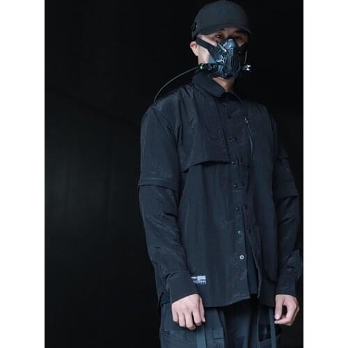 WHYWORKS 20SS Hip Hop Techwear Detachable Sleeve Convertible Lightweigh Sunproof Cargo Shirt Punk Fashion