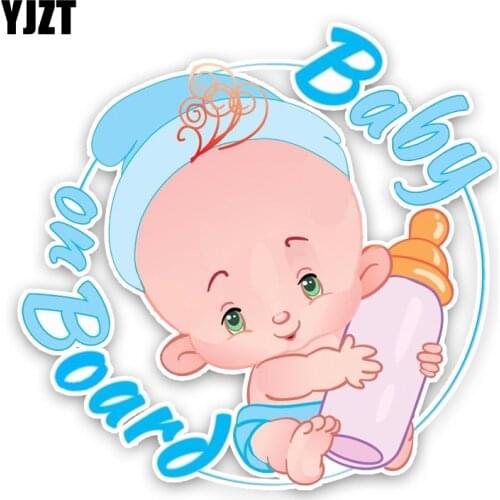 YJZT 16.1*15.7CM Warning Car Sticker Lovely High Quality Graphic BABY ON BOARD Cartoon Decoration Decals C1-5553