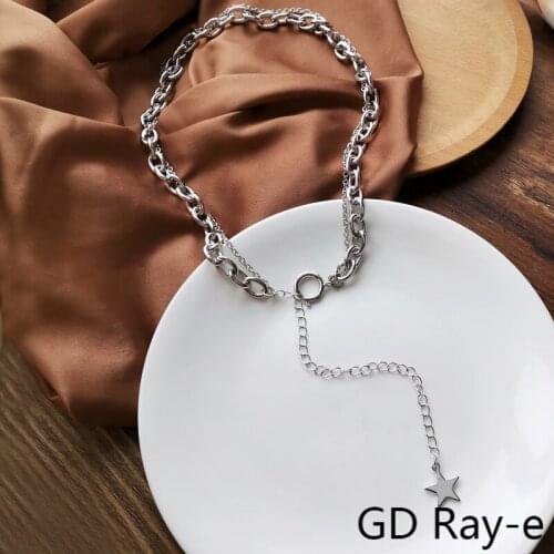 New Fashion Instagram Hip Hop Style Simple Chic Double Layer Chunky Chain Necklace Female 848