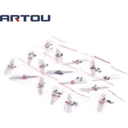 1/2W 0.5W Zener Diode Package 2.2V-9.1V 16 Kinds Each 10PCS total 160PCS