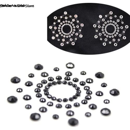 1Pair/set Self Adhesive Sexy Products Nipple Cover Stickers Chest Pastie Breast Bras Rhinestone Nipple Accessories Padding