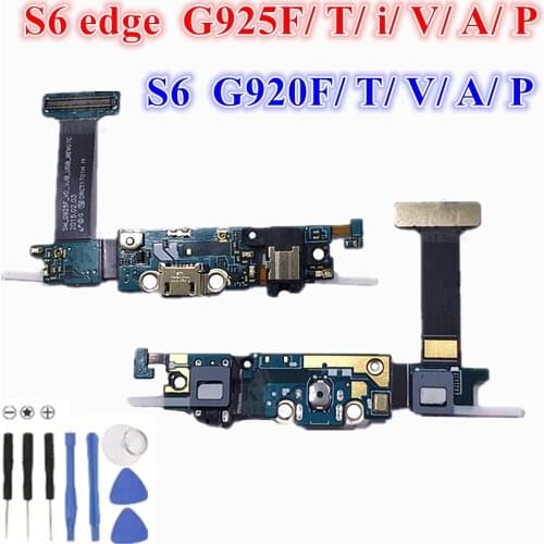 1Pcs Micro USB Charging Port Dock Connector Headphone Jack Flex Cable For S6 Edge G920F G9200 G925F G9250 G925A G925i G925V T