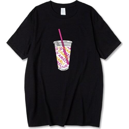 2021Ice Coffee Splatter t-shirts Men Women oversized Tracksuit Charli DAmelio Fashion Costume Streetwear Tops Tee Mens clothing