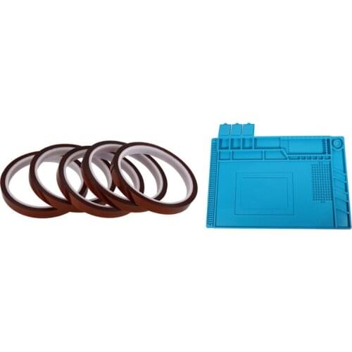 5 Rolls 10mmx33M Heat Resistant Tape with ESD Heat Insulation Working Mat
