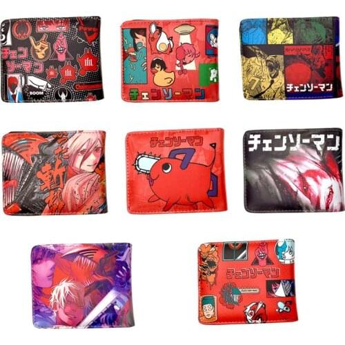 8Kinds Chainsaw Man Pochita Power Himeno PU Wallet Purse Money Bag Kid Gift