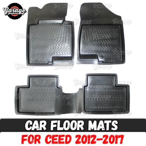 Car floor mats for Kia Ceed 2012-2017 rubber 1 set / 4 pcs or 2 pcs accessories protect of carpet decoration