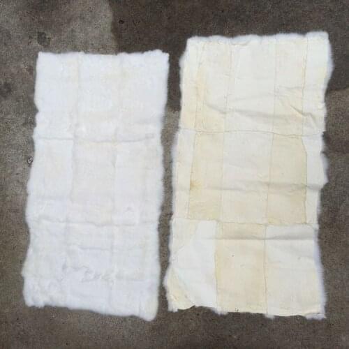 White plate Genuine real rabbit fur material piece size 50CM*110CM