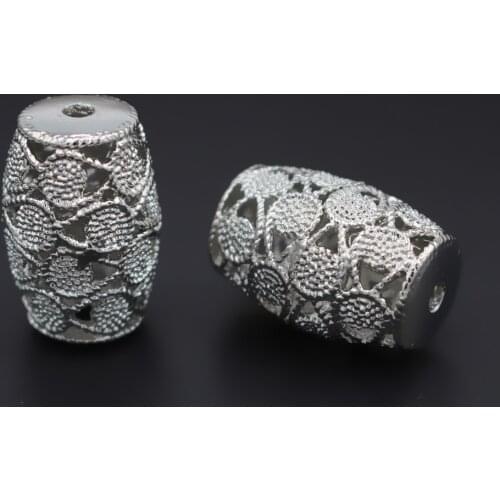 10pcs Gold Rhodium Nigerian Beads Spacer Beads DIY for Chile Dubai African Traditional Bridal Earring Necklace Jewelry Set