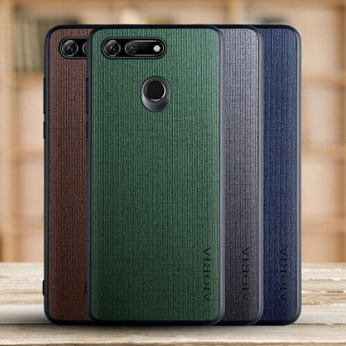 Phone case for Huawei Honor View 20 Cross pattern Fabric Texture funda coque capa Classical style cover for Honor View 20 case