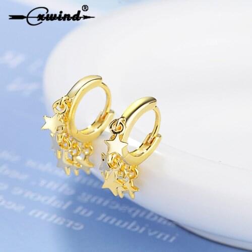 Женские золотые серьги CXWIND China At AliExpress