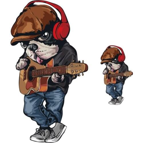 Iron on transfer for clothing cute music dog stickers iron on heat transfer thermal Stickers patches on clothes stripes fabric