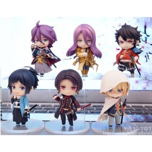 6.5cm 6pcs/set Anime Game Touken Ranbu Online Kashuu Kiyomitsu Kasenkanesada Yamatonokami Yasusada PVC Action Figure Model Toys