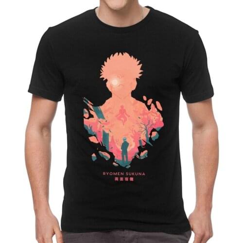 Mens Sukuna Territory Jujutsu Kaisen T-Shirt Funny Sorcery Fight Anime Tshirt Short Sleeve T Shirt Homme Cotton Tee Clothing