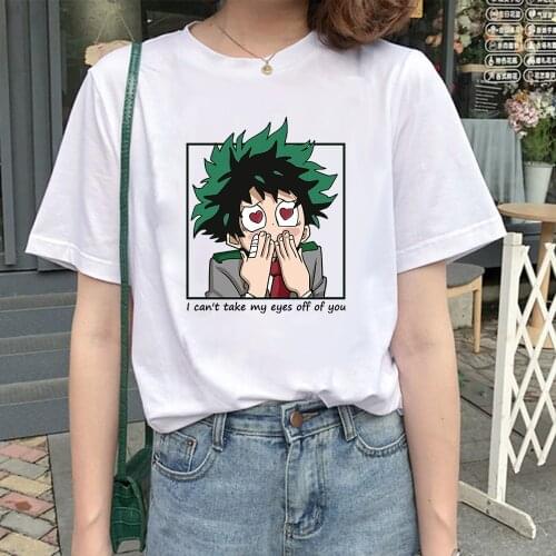Hot Anime My Hero Academia T Shirt Kawaii Women Harajuku T-shirt Funny Deku Graphic Tops Causal Short Sleeve Clothes