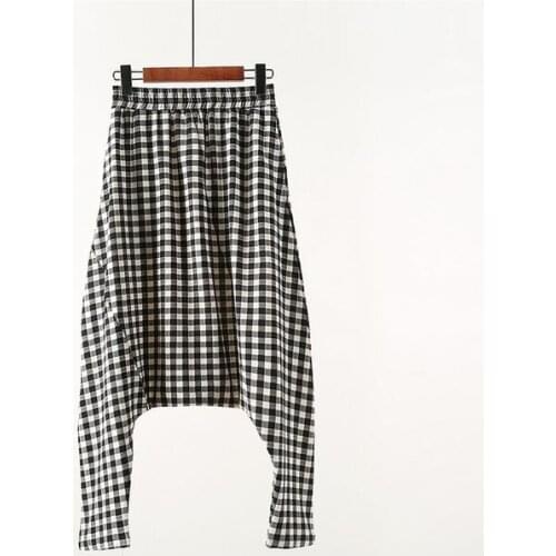 HOT Hip Hop Loose Jogger Pants Summer new Brand male slim thin Lattice harem pants personality Men Comfortable cotton trousers