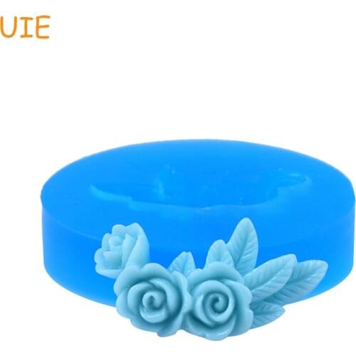 HYL309U 24.3mm Rose Flowers Silicone Push Mold - for Dessert Cupcake Topper, Fondant, Resin, Jewelry, DIY Handmade, Candy, Icing