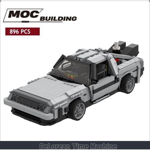 DeLoreaned Time Machine Back to the Future Time Machine Toy Car MOC Building Block Puzzle Childrens Birthday Gift