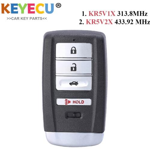 KEYECU Smart Remote Control Car Key for Acura ILX RLX TLX 2015 2016 2017 2018 2019 2020, Fob 3+1 4 Buttons - A2C32522800 KR5V1X