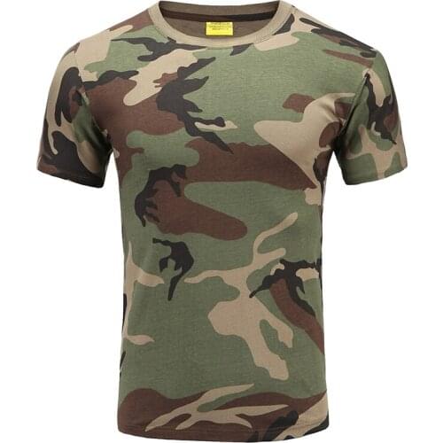 Summer Military Camouflage Men T-shirt Tactical Army Combat O-Neck Sport T Shirt, Quick-dry Oversized Short Sleeve Camo Clothing