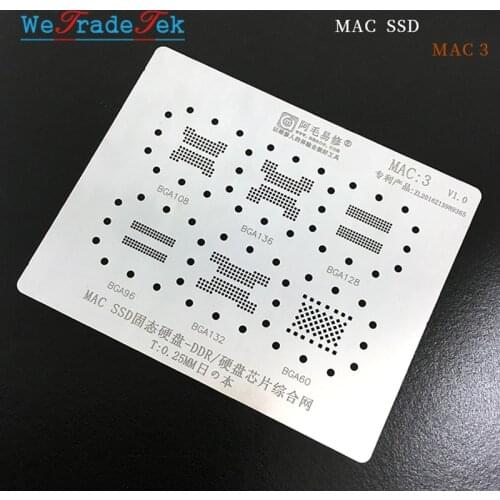IC Chip MAC BGA Reballing Stencil Kit Solder Template for Macbook SSD DDR BGA108 BGA136 BGA128 BGA96 BGA132 BGA60 Tin Net